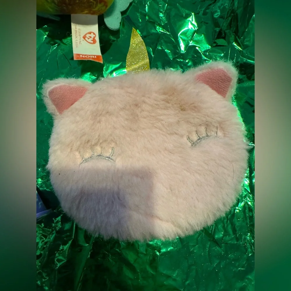 Misc small toys unicorn cat plush coin purse, McDonald’s croc, etch a sketch, TY